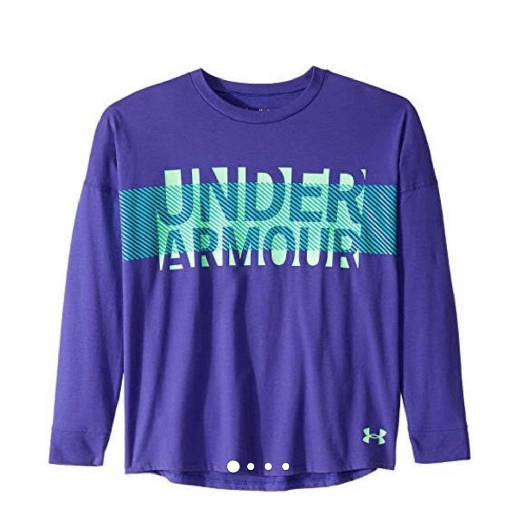 UNDER ARMOUR GIRLS YSM OVERLAY BRANDED LS TEE